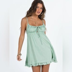 Princess Polly EMPRESS OF LOVE MINI DRESS SAGE